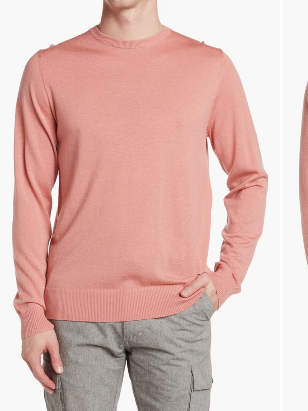 Rodd & Gunn SELWYN 100% Merino Wool Pink Crew Neck pullover Sweater Size Medium